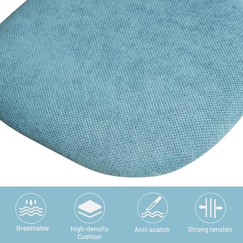 Desk Chair Armless, Comfy Small Home Office Chair with Fabric Seating Cushion and Plastic Low-Back, Adjustable Swivel Study Computer Task Chair for Student Children Kids with Rolling Wheels, Amber