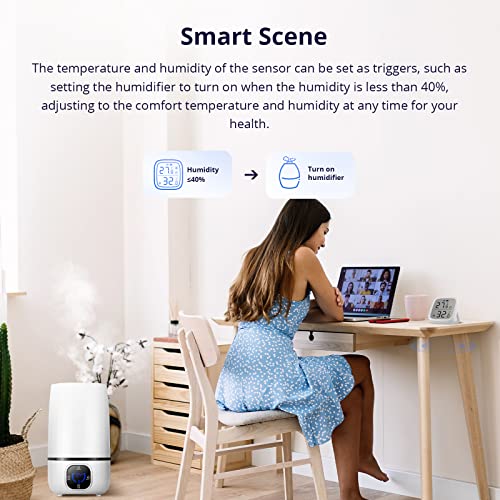 SONOFF Zigbee Indoor Temperature Humidity Sensor, SNZB-02D LCD Zigbee Thermometer Hygrometer, Works with Alexa & Google Home for Remote Monitoring and Home Automation, ZigBee 3.0 Hub Required, 1-Pack
