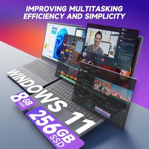 XYPLOXZ 17 Inch Laptop, 8GB RAM 256GB SSD, Intel N5095(Up to 2.9GHz), FHD IPS 1920x1080 Screen, Windows 11, WiFi, Webcam, Bluetooth 4.2, USB 3.0, for Students and Business.