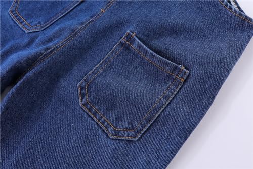Mud Kingdom Baby Boys Cute Denim Overalls Adjustable Straps Blue 12-18 Months