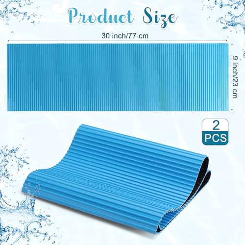 2 Rolls Swimming Pool Ladder Mat, Pool Ladder Pad Step with Non Slip Stripe Protective Pool Liner Pad for Above or Inground Pool(9 x 24 Inch)