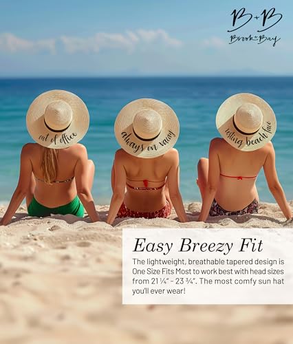 Foldable Beach Hats for Women-Floppy Sun Hats for Women,Roll up Straw Hats for Women,Summer Vacation Hats&Beach Wide Brim Hat