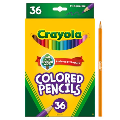 Crayola Colored Pencils (36ct), Kids Pencils Set, Art Supplies, Great for Coloring Books, Classroom Pencils, School Supplies, 3+