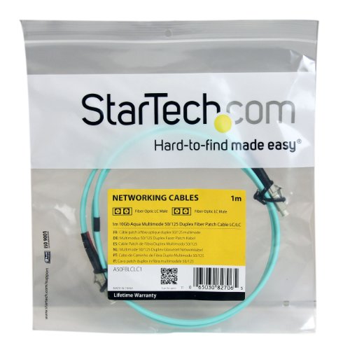 StarTech.com 1m (3ft) LC/UPC to LC/UPC OM3 Multimode Fiber Optic Cable, Full Duplex 50/125, 100G, LSZH Fiber Jumper Cord