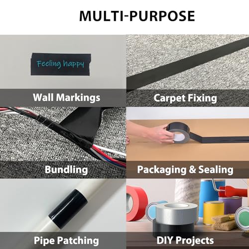 360Tronics Heavy Duty Black Duct Tape 2 Inch x 30 Yard, All-Weather Tearable Multi-Purpose Repair Tape, Perfect for Packaging, Patching, Crafts and DIY Projects (1-roll Pack)
