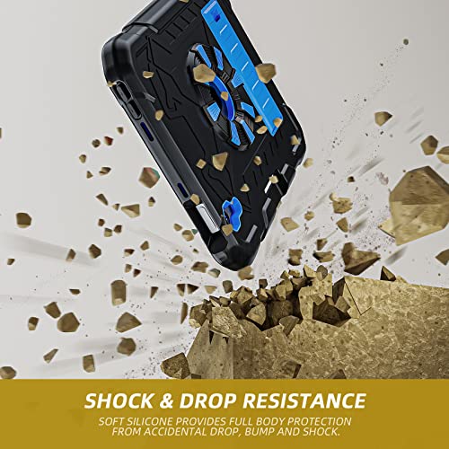 SIBEITU iPad Mini Case 2021 for Kids | iPad Mini 6 Case iPad Mini 6th Generation Case with Pencil Holder Stand | Slim Shockproof Protective Case Cover for iPad Mini 8.3 2021 Black & Blue