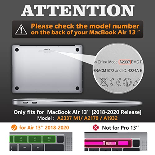 SEYMAC stock Case for MacBook Air 13 inch (2020-2018)[A2337 M1/A2179/A1932], Shock-Absorbing Protection with Folding Stand &Mouse Pad/Bag Case for MacBook Air 13'' (Beige)