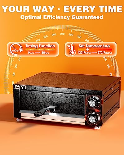 PYY Electric Pizza Oven Indoor Countertop Pizza Oven Commercial Pizza Maker Machine for Home with Timer Stainless Steel Pizza Cooker