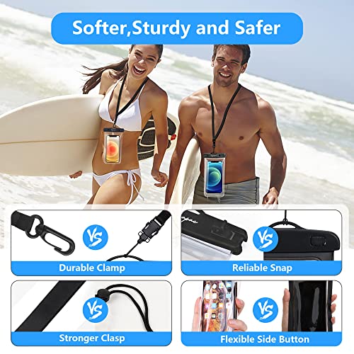 Rynapac Waterproof Phone Pouch Bag - 7.5in Water Proof Cell Phone Case for Beach Travel Must Haves, Waterproof Phone Holder with Lanyard for iPhone 15 Pro Max Galaxy S23 Pixel 7a, Cruise Essentials