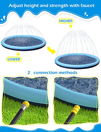 Kids Dog Splash Pad Sprinkler - Jasonwell Non Slip Dog Sprinkler Pad Splash Puppy Pool Summer Outdoor Water Toys Backyard Durable Splash Pad for Toddlers Kids Small Medium Large Dogs Pets