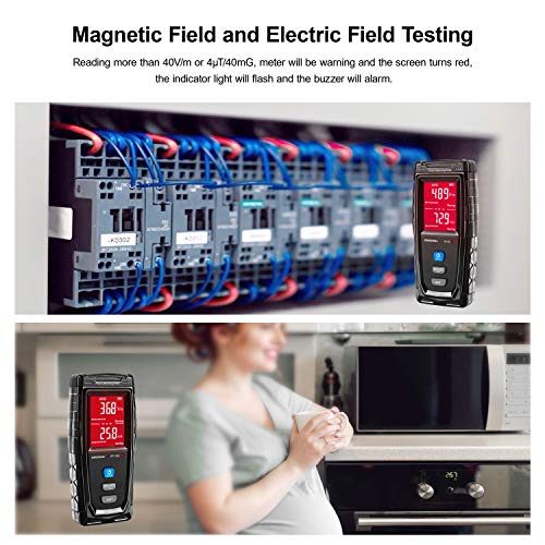 ERICKHILL EMF Meter, Rechargeable Digital Electromagnetic Field Radiation Detector Hand-held Digital LCD EMF Detector, Great Tester for Home EMF Inspections, Office, Outdoor and Ghost Hunting(Blue)