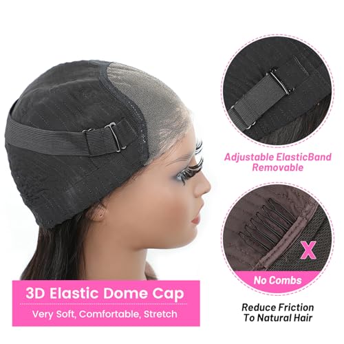 BLY 6x4 HD Lace Glueless Bob Wig Human Hair Ready to Wear and Go Short Bob Lace Pre Cut Wig Deep Wave Hair 10 Inch for Women Pre Plucked Natural Black Color Wet and Wavy