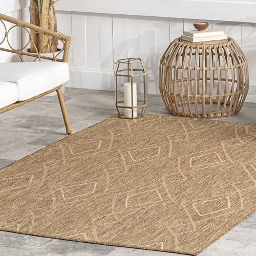 nuLOOM Sherilyn Geometric Indoor/Outdoor Area Rug, 9' 6" x 12', Beige