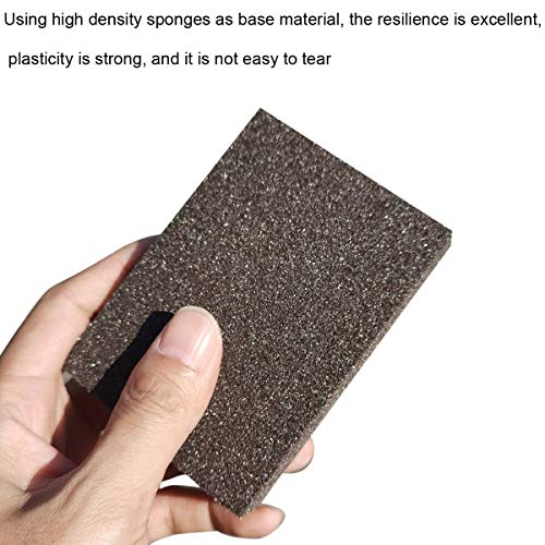 Sackorange 10 Pack 60 Grit Sanding Sponge, Washable and Reusable Sanding Blocks Great for Pot Brush Pan Brush Sponge Brush Glasses Sanding Wood Sanding Metal Sanding (60 Grit-10 Pack)