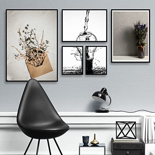 OMAIGAR 13x19 Picture Frame Set of 5, Black Poster Frames for 13 by 19 Poster Photo Canvas Certificate, High Transparent Acrylic Frame on Wall Desktop Horizontal Vertical 13 x 19