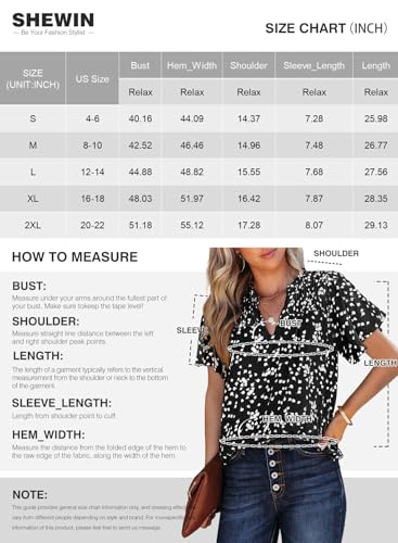 SHEWIN Summer Tops Womens Fashion 2024 Short Sleeve Shirts V Neck Blouses Flowy Business Casual Outfits for Women Wine Red Medium