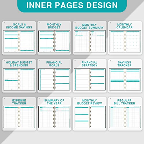 Budget Planner - Budget Book with Bill Organizer and Expense Tracker, 6.1" x 8.25", 12 Month Undated Finance Planner/Account Book to Take Control of Your Money, Start Anytime - Petunia