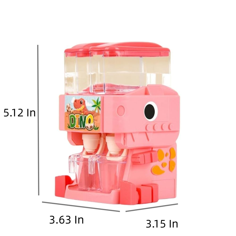 RMISODO Mini Water Dispenser for Kids Adorable Dinosaur Water Machine Kids, Double Water Outlet Drinking Water Fountains Toys for Kids (Pink)