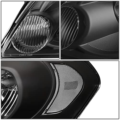 DNA Motoring HL-OH-CI06-BK-CL1 Black Housing Headlights Compatible with 06-13 Impala