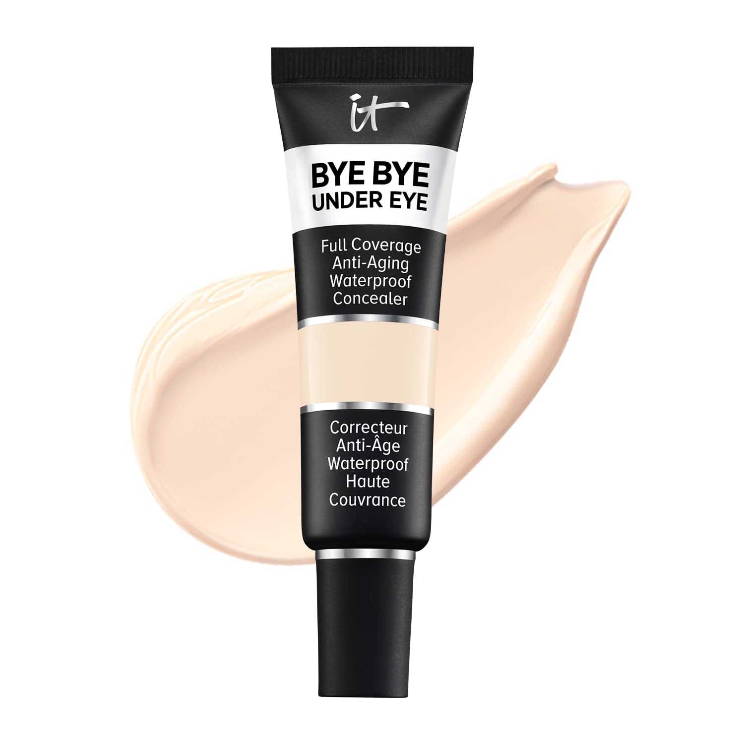 IT Cosmetics Bye Bye Under Eye Full Coverage Concealer - for Dark Circles, Fine Lines, Redness & Discoloration - Waterproof - Natural Finish – 10.5 Light (C), 0.4 fl oz