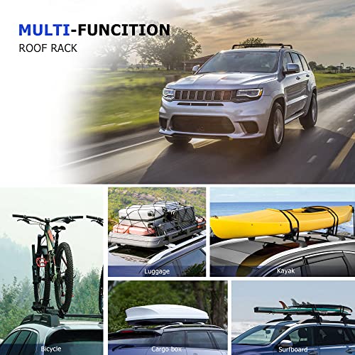 Roof Rack Cross Bars Compatible with 2011-2021 Grand Cherokee with Grooved Side Rails, Luggage Carrier CrossBars for Rooftop Cargo Luggage Kayak Bicycles Canoe with Grooved Side Rails