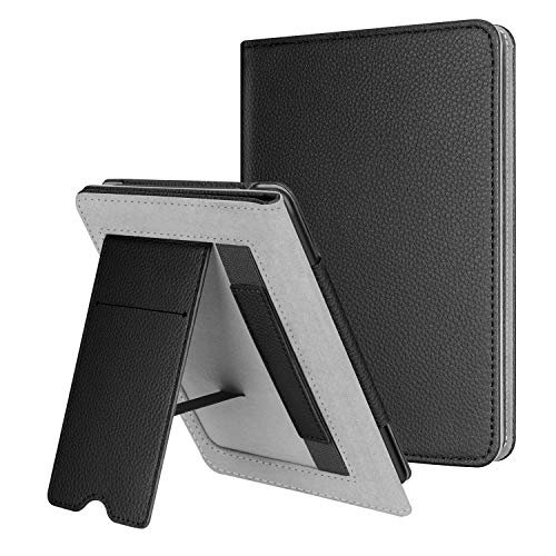 Fintie Stand Case for 6" Kindle Paperwhite (Fits 10th Generation 2018 and All Paperwhite Generations Prior to 2018) - Premium PU Leather Sleeve Cover with Card Slot and Hand Strap, Library