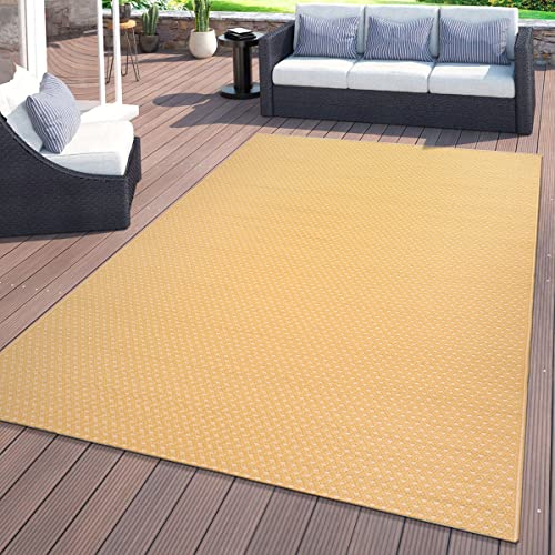 Rugshop Elba Contemporary Plaid Reversible Crease-Free Waterproof Premium Recycled Plastic Outdoor Rugs for Patio,Backyard,RV,Deck,Picnic,Trailer,Beach,Camping Beige 3' x 5'