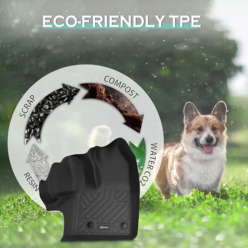 Floor Mats & Cargo Liner Fit for 2016-2021 Jeep Grand Cherokee / 2022 Jeep Grand Cherokee WK2 (5-Seater), TPE Rubber Floor Liners Trunk Mats for Grand Cherokee, 1st & 2nd Row & Cargo Liner-Black