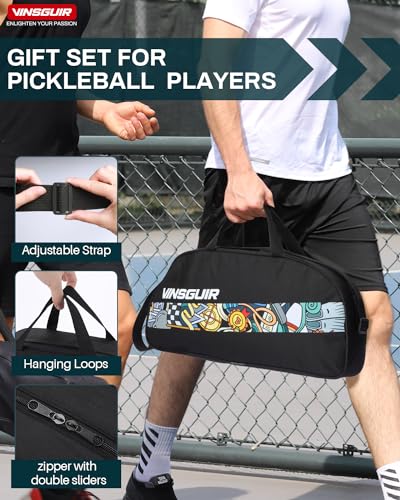 VINSGUIR Pickleball Paddles Set of 2, USAPA Approved Pickleball Set with 4 Pickleball Balls, 1 Pickleball Bag, 2 Sport Headbands Pickleball Set Gifts for Women Men Beginners