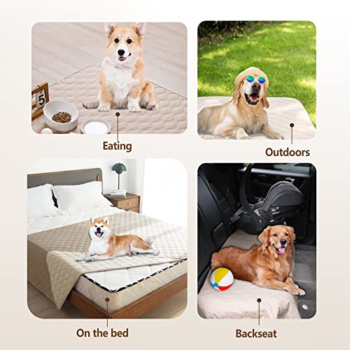 gogobunny 100% Double-Sided Waterproof Dog Bed Cover Pet Blanket Sofa Couch Furniture Protector for Puppy Large Dog Cat, Reversible (82x120 Inch (Pack of 1), Dark Yellow/Light Yellow)