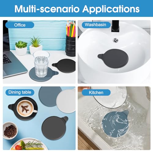 CukoHno Kitchen Sink Stopper,Silicone Bathtub Stopper,6"*7.3"Diameter Large Sink Plug,Drain Stopper for Shower,Bathroom Sinks,Bathtubs,Black,1 Pack