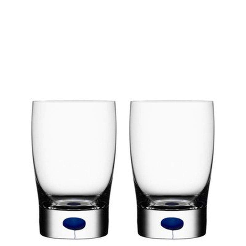 Orrefors Intermezzo Blue 8.44 Ounce Tumbler/Juice, Pair, Small