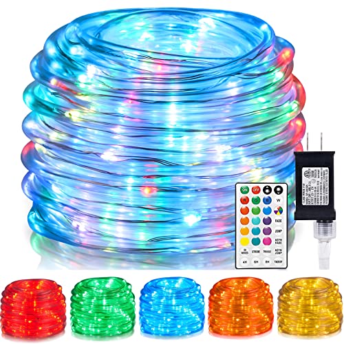 ANJAYLIA 66ft 200 LED Rope Lights Outdoor, Waterproof 16 Colors Changing String Lights Plug in with Remote Control Indoor Twinkle Fairy Lights for Bedroom Garden Party Halloween Christmas decorations