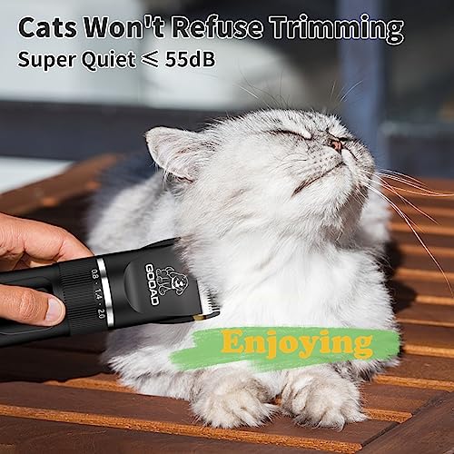 Gooad Cat Clippers for Matted Hair, Cat Grooming Kit, Cordless Cat Shaver for Long Hair, Low Noise Paw Trimmer, Cat Hair Trimmer for Grooming,Quiet Pet Hair Clippers Tools for Cats Dogs (Black)