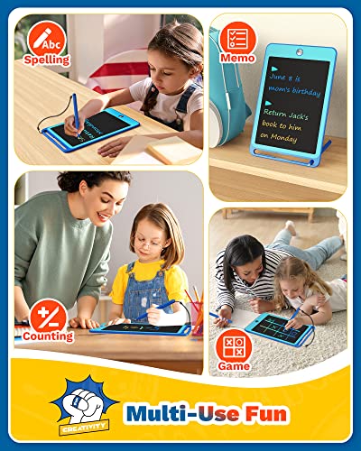 TEKFUN Kids Toys for 3+ Years Old Boys Girls Toddler, 8.5inch LCD Writing Tablet Erasable Drawing Tablet Writing Pads, Kids Travel Learning Toys Boys Girls Birthday Gifts Age 3 4 5 6 7 (Blue)