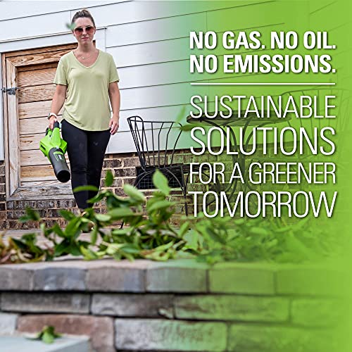 Greenworks 40V (130 MPH / 550 CFM / 75+ Compatible Tools) Cordless Brushless Axial Leaf Blower, 4.0Ah Battery and Charger Included