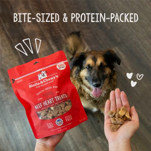 Stella & Chewy's Freeze-Dried Raw Single Ingredient Beef Heart Treats, 3 oz. Bag