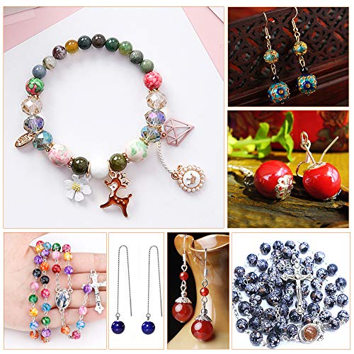 100pcs 10MM Acrylic Beads for Jewelry Making, GACUYI Smooth Beads Bulk Loose Glass Beads in Patterns for Adults Earring Bracelet Necklace Making and Beads Supplies
