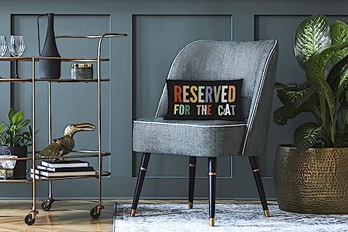 ZNGFON Black Cat Mid Century Throw Pillow Covers 18x18 inch Midcentury Retro Decor Halloween Pillowcase Cats Lover Gift，Funny Cat Pillowcases, Cat Mom Gifts for Women, Gifts Cat Lady