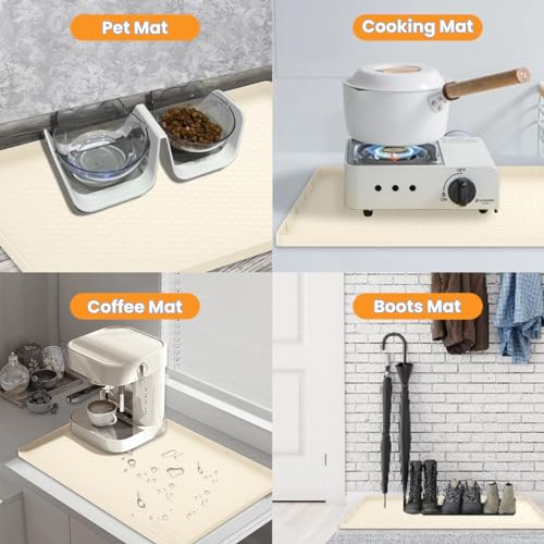 Sdpeia Under Sink Organizer Waterproof Under Sink Mat for Kitchen and Bathroom - Protects Cabinets from Leaks 19 x 12 inches Shelf Liner Feeding Mat Litter Mat(Orange)