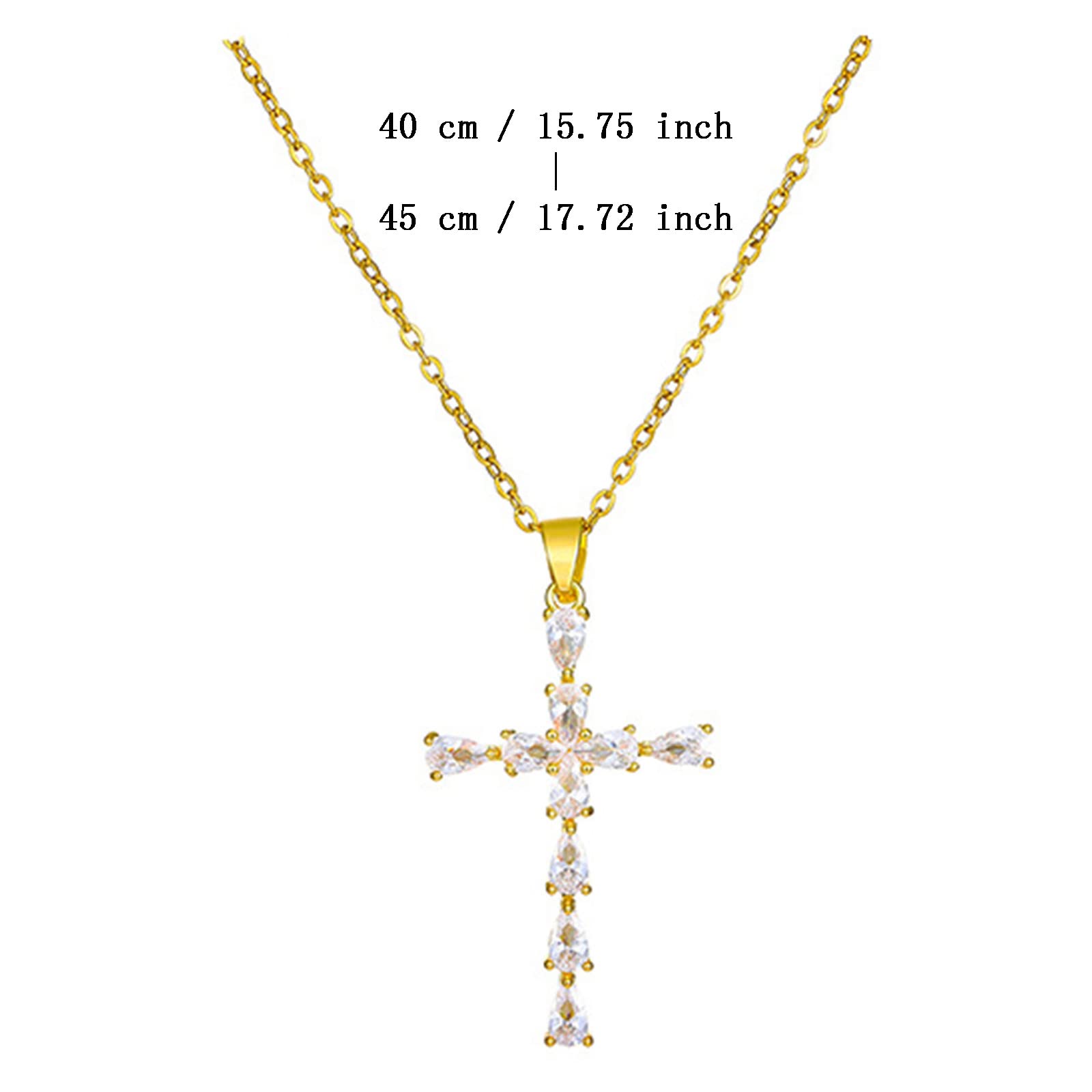 JZANHGAS Amazon Deals of The Day Cross Necklace for Women 14K Gold Plated Cross Pendant Necklace Simple Diamond Gold Necklaces Faith Cross Jewelry Necklace Deals of The Day Clearance Prime