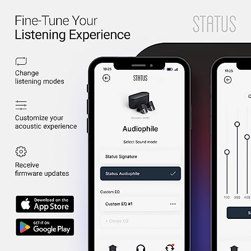 Status Audio Between 3ANC Bone Wireless Earbuds - Triple Driver - Active Noise Cancelling - 6X Microphones - Transparency Mode - 8H Playtime - Bluetooth 5.2. - IPX5 Waterproof