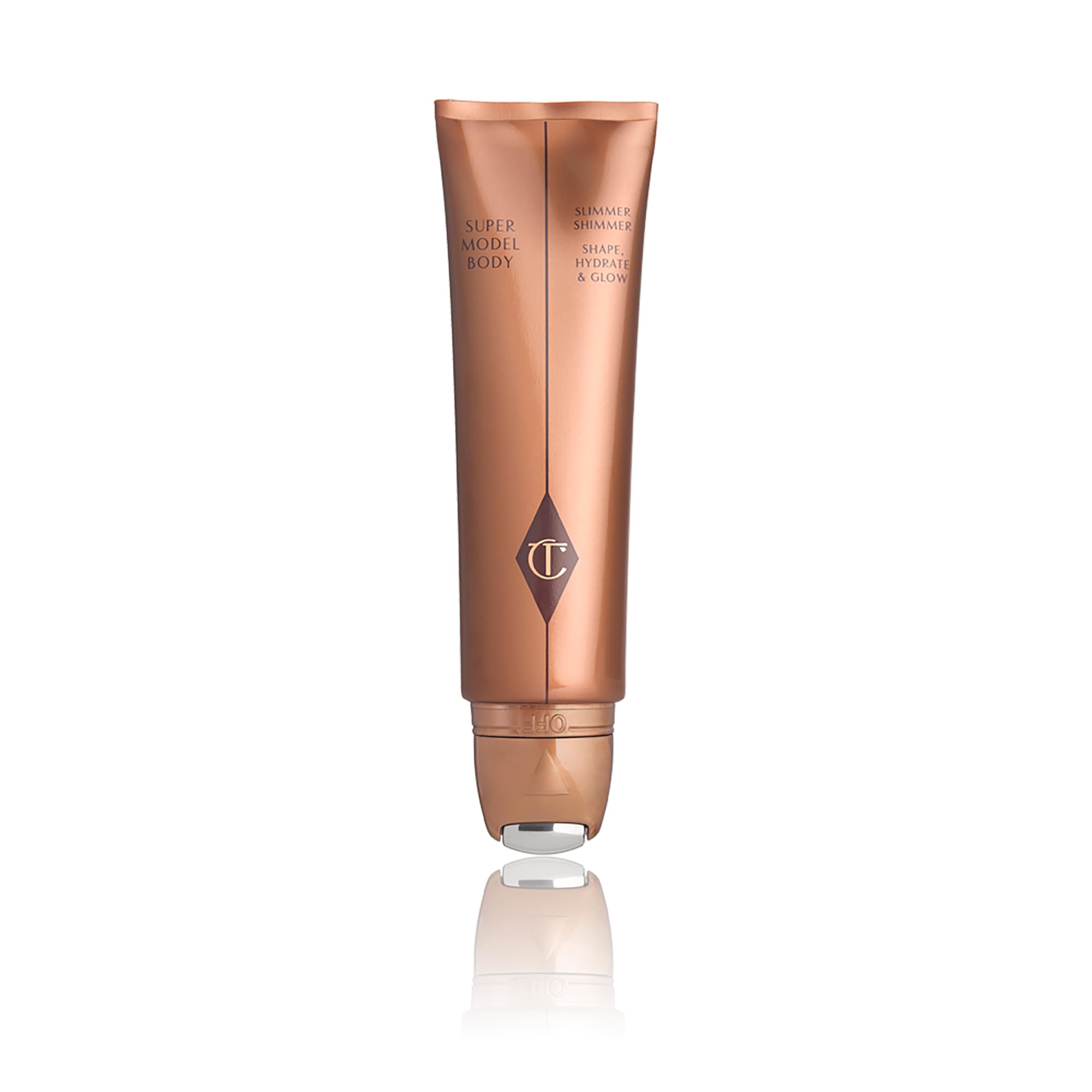 Charlotte Tilbury Super Model Body Highlighter - Hydrating Body Shimmer with Hyaluronic Acid, Vitamins C & E, Rosehip Oil, Caffeine & Plant Extracts - Leaves Skin with a Glossy, Sculpted Glow