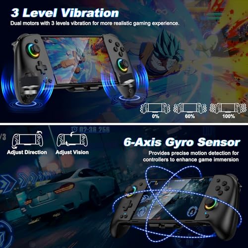 LIFUFUTEE Switch Controllers, Wireless Switch Pro Controller Replacement for Nintendo Switch Controller/OLED, Hall Effect One-Piece Joypad Controller with RGB/Programmable/Dual Vibration/Turbo/Wakeup