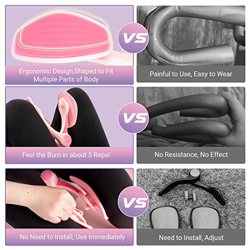 Thigh Master Thigh Exerciser for Women, Enhanced Resistance Hip and Pelvis Trainer, Inner Thigh Exercise Equipment Kegel Exercise Products for Women Home Gym(Rose)