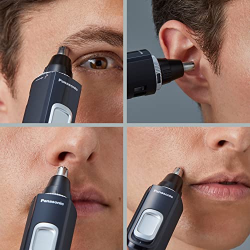 Panasonic Ear and Nose Hair Trimmer for Men with Vacuum Cleaning System, Powerful Motor and Dual-Edge Blades for Smoother Cutting, Wet/Dry – ER-GN70-K (Black)