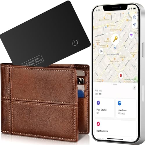 YAOTE Wallet Tracker Card, Ultra-Thin Luggage Tracker Works with Find My (iOS only), Item Locator for Wallet, Suitcase, ID Card and More, Wireless Charging, Water Resistant