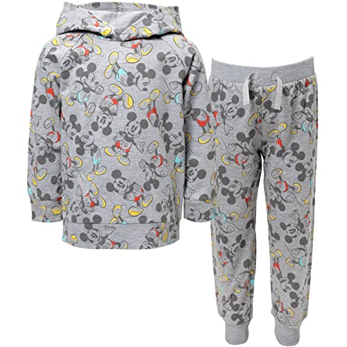 Disney Mickey Mouse Big Boys French Terry Pullover Hoodie Set Grey 18-20