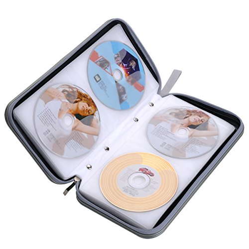 Wismart 70 Capacity Heavy Duty CD DVD Blu-ray Media case Storage Holder Organizer Wallet (Black)