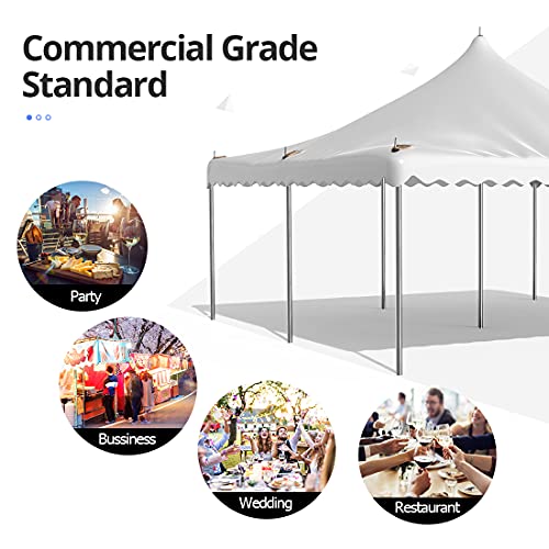 Quictent 20x20 Fire Retardant Pole Party Tents Heavy Duty PVC Vinly Pole Tent Wedding Party Canopy with Carry Bags